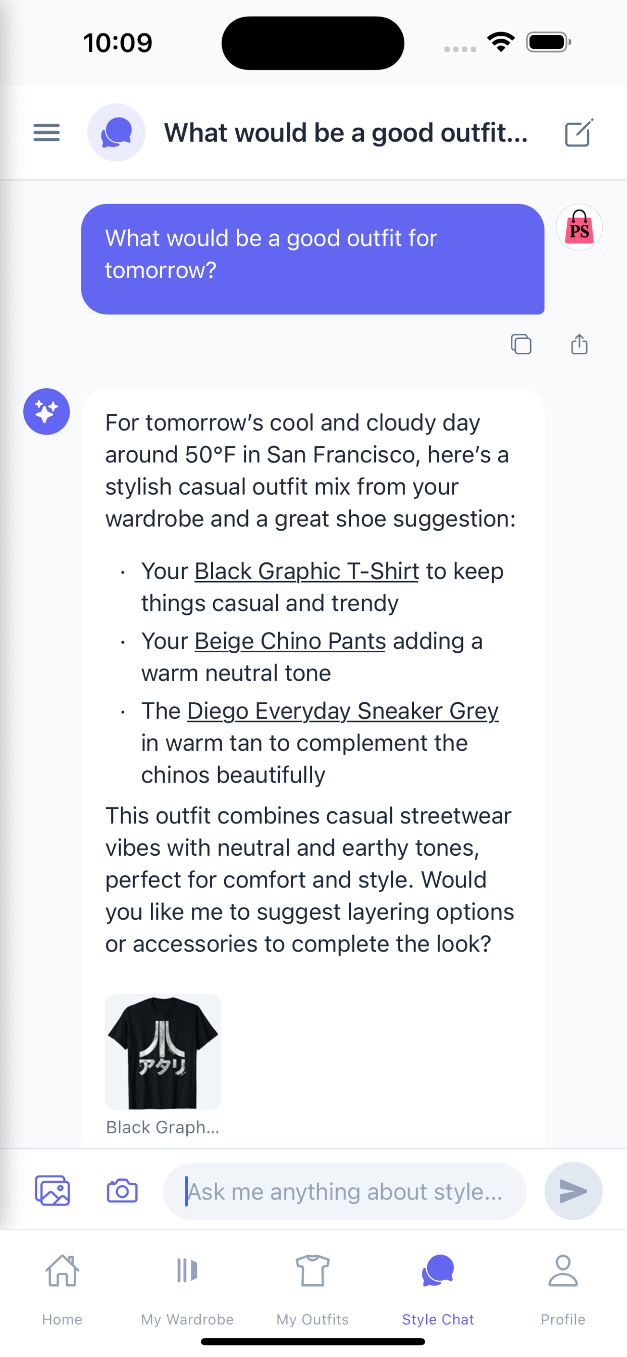StyleChat AI response